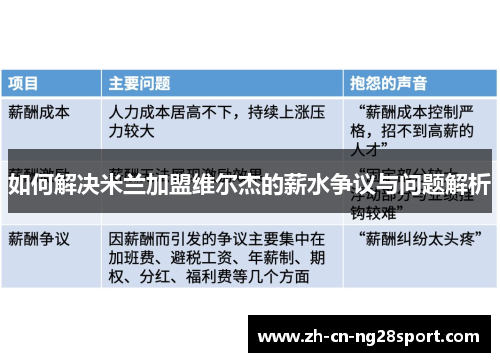 如何解决米兰加盟维尔杰的薪水争议与问题解析
